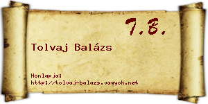Tolvaj Balázs névjegykártya