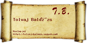 Tolvaj Balázs névjegykártya